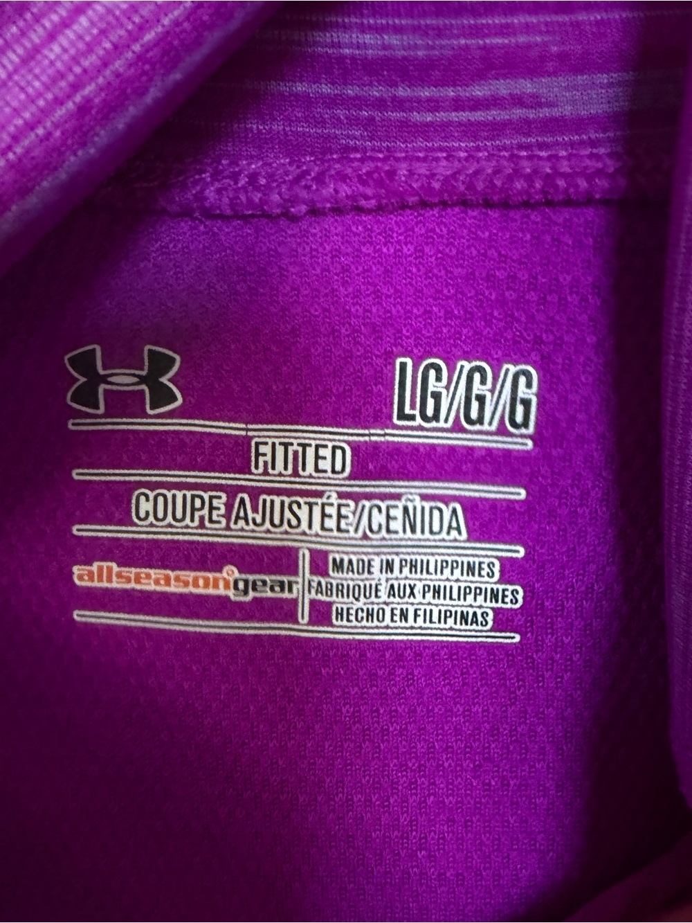 Under Armour Purple Heathered Long Sleeve Mock Neck Top - Picture 6 of 11